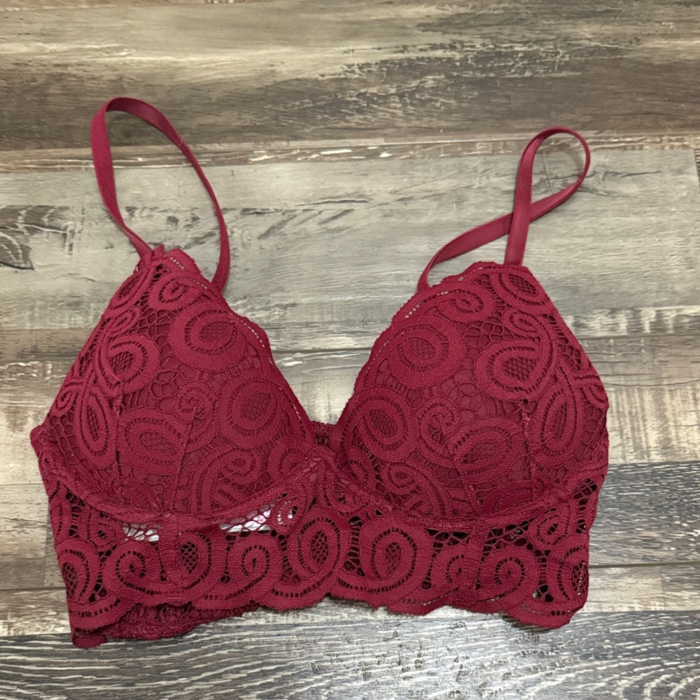 PINK Victoria's Secret Lace‎ Bralette in Burgundy